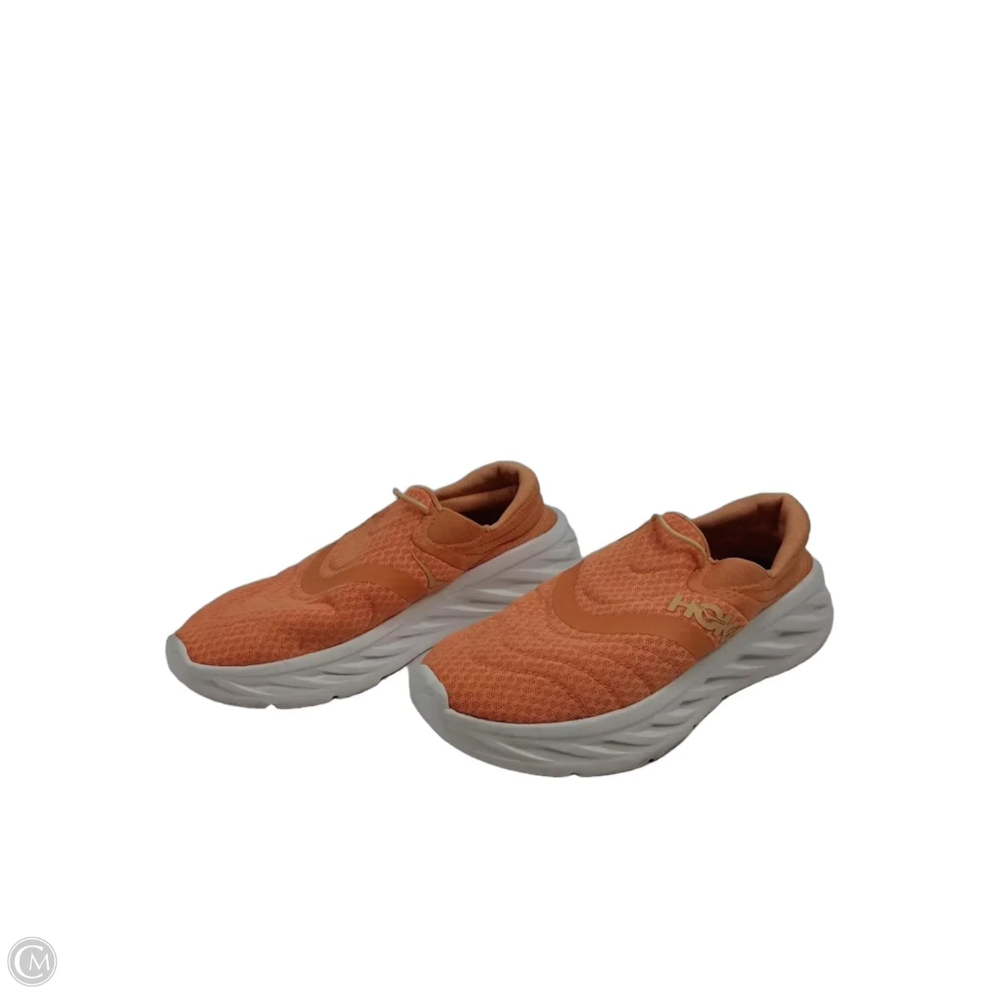 Shoes Sneakers By Hoka In Orange & White, Size: 10