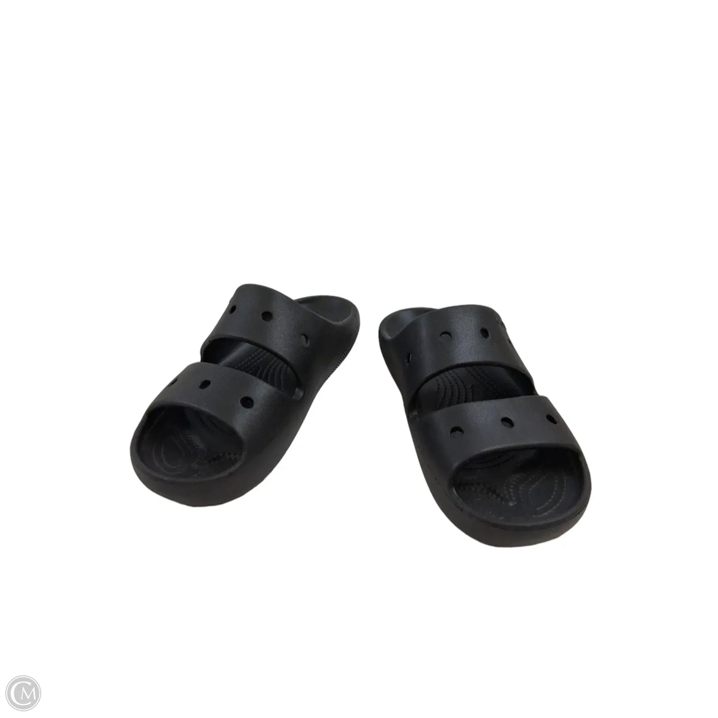 Sandals Flats By Crocs In Black, Size: 9
