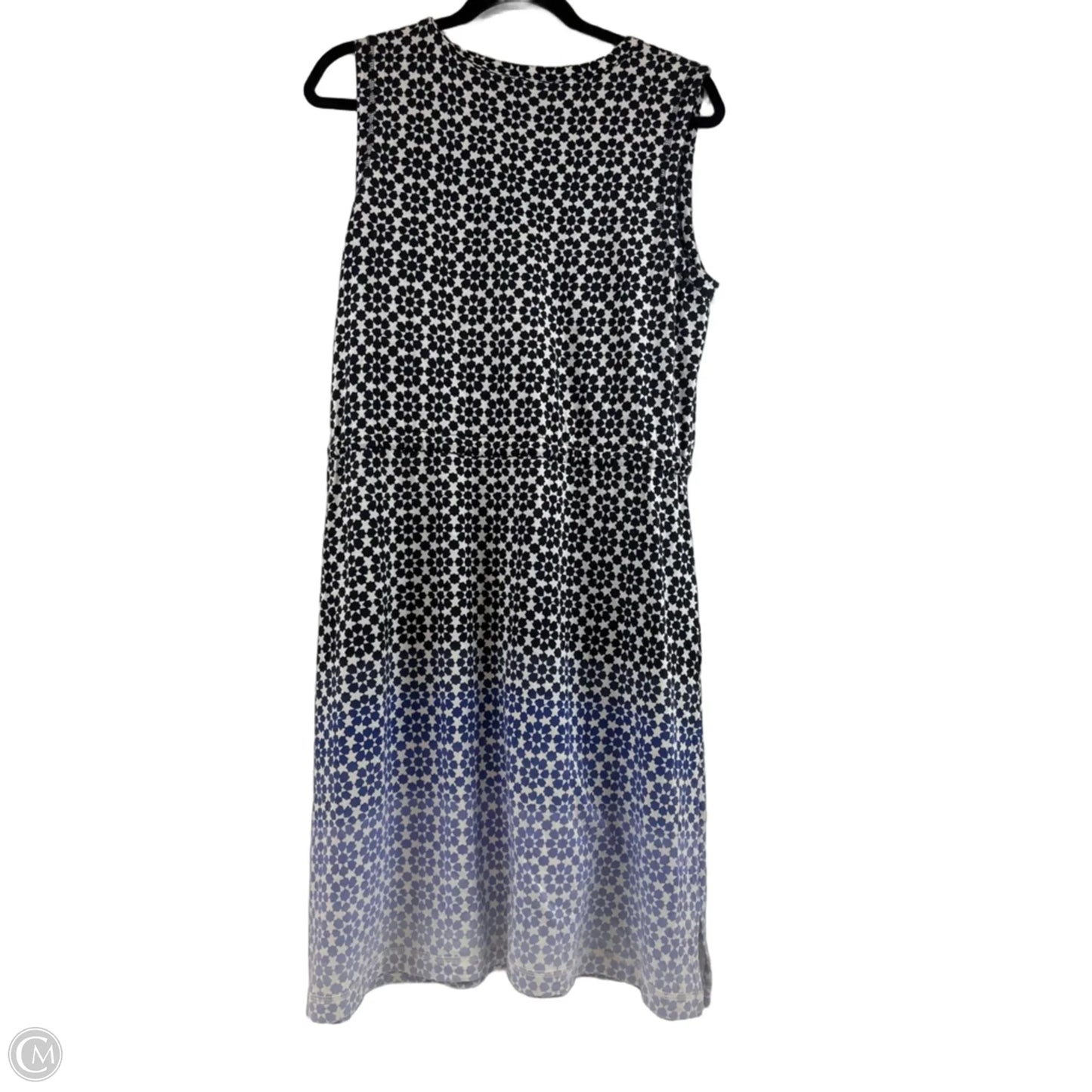 Dress Casual Midi By Talbots In Blue & White, Size: M