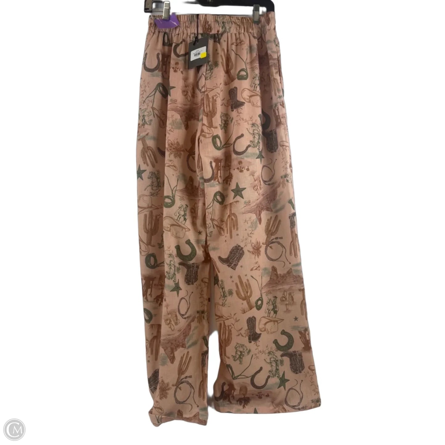Pants Wide Leg By Le Lis In Green & Tan, Size: 8