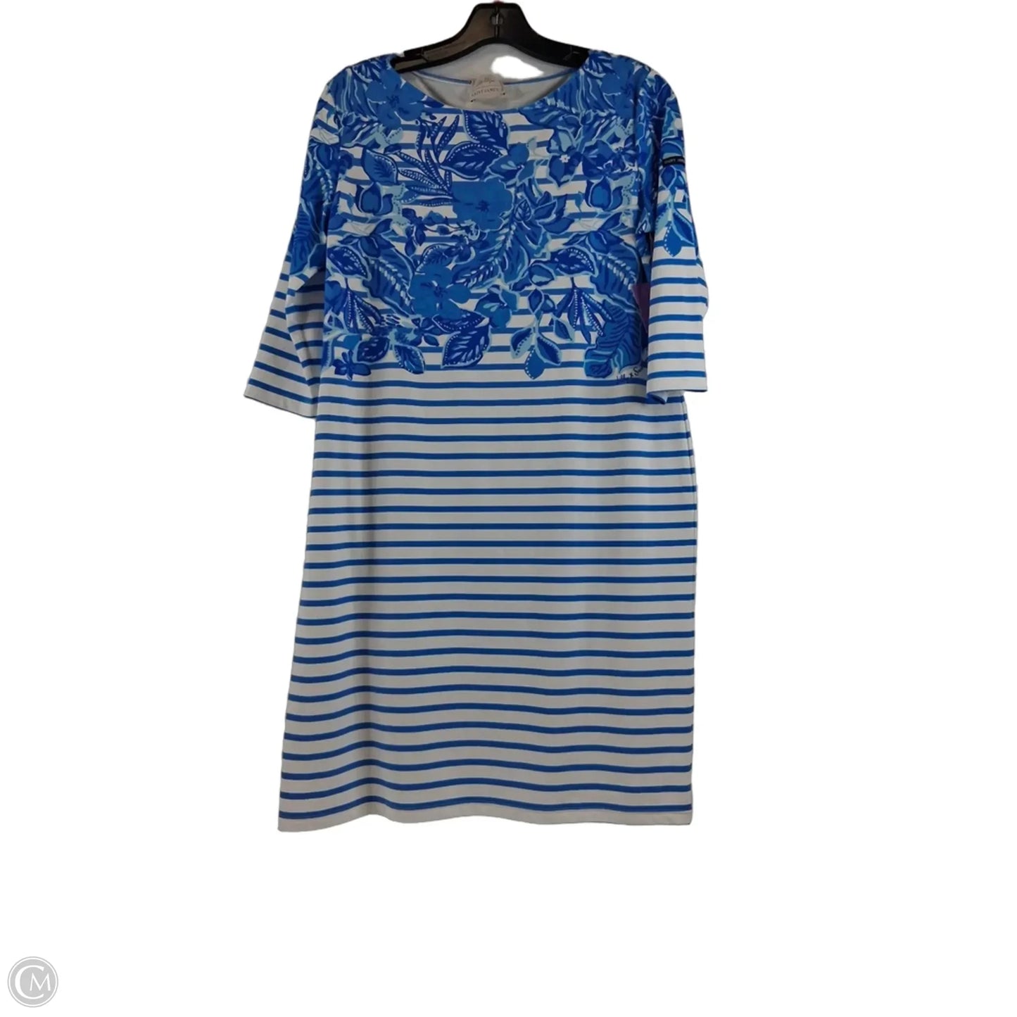 Dress Designer By Lilly Pulitzer In Blue & White, Size: L