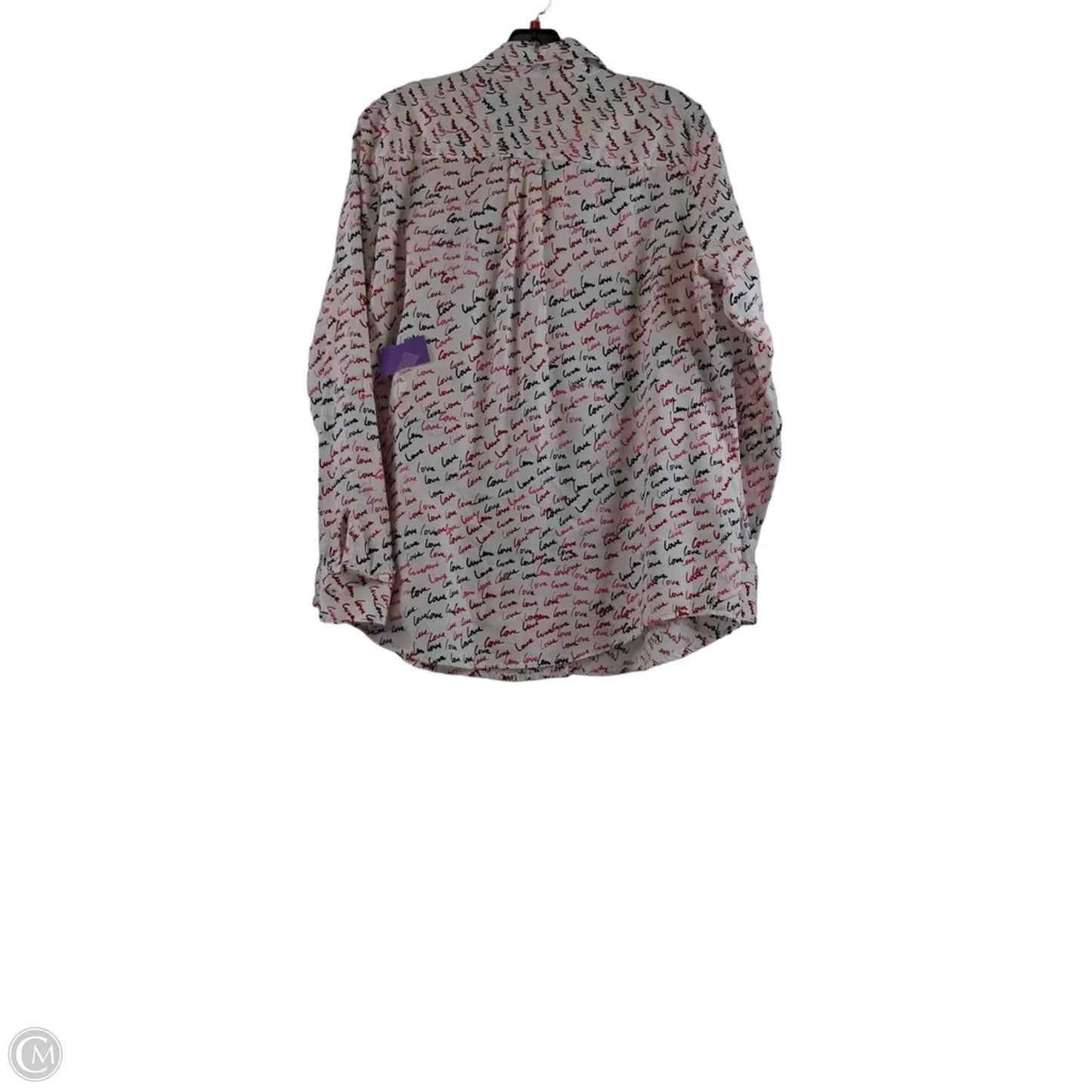 Top Long Sleeve By Foxcroft In Black & Red, Size: Xl