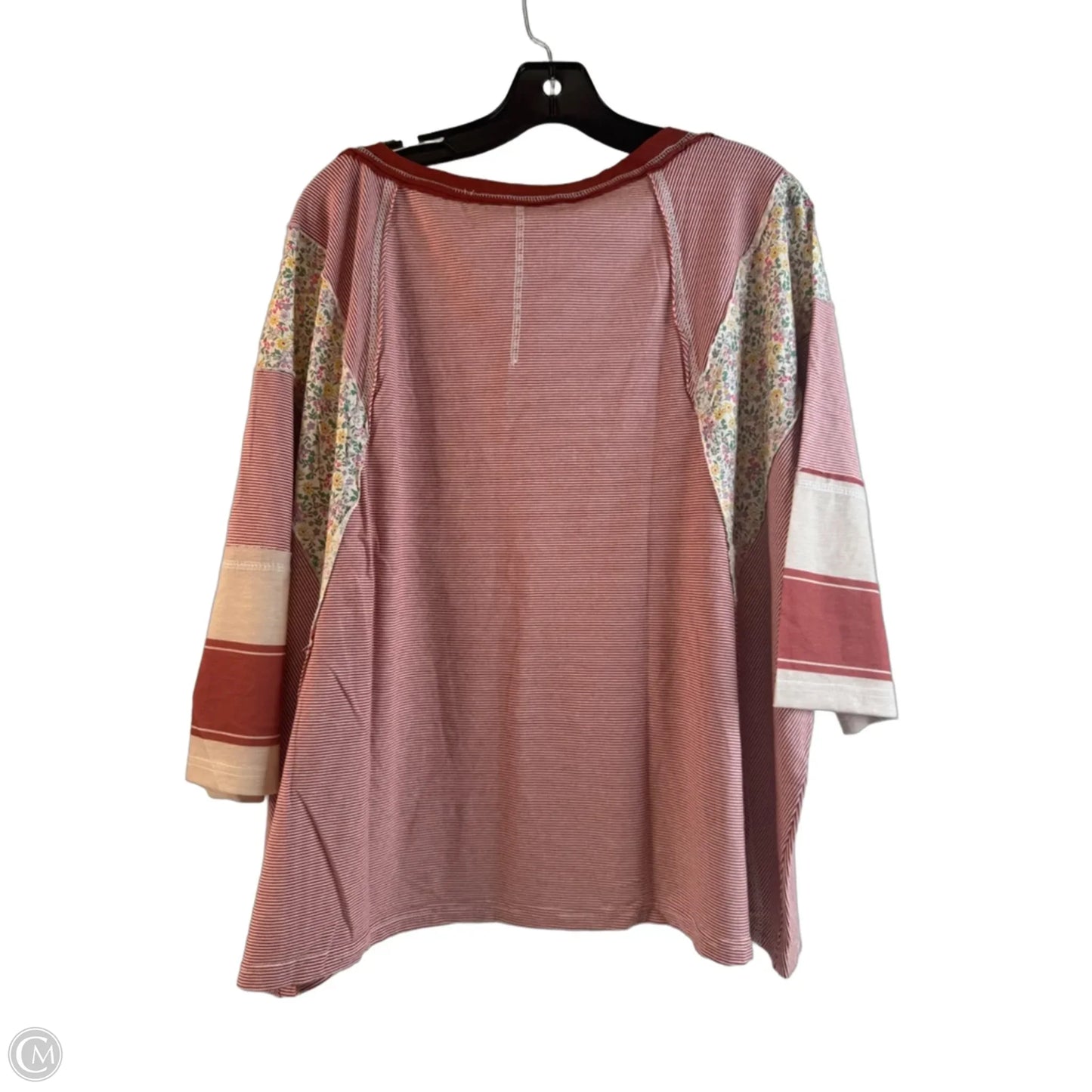 Top Short Sleeve By Three Bird Nest In Red & White, Size: M