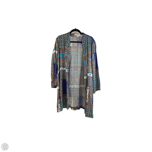 Kimono By Chicos In Blue & Yellow, Size: Xl