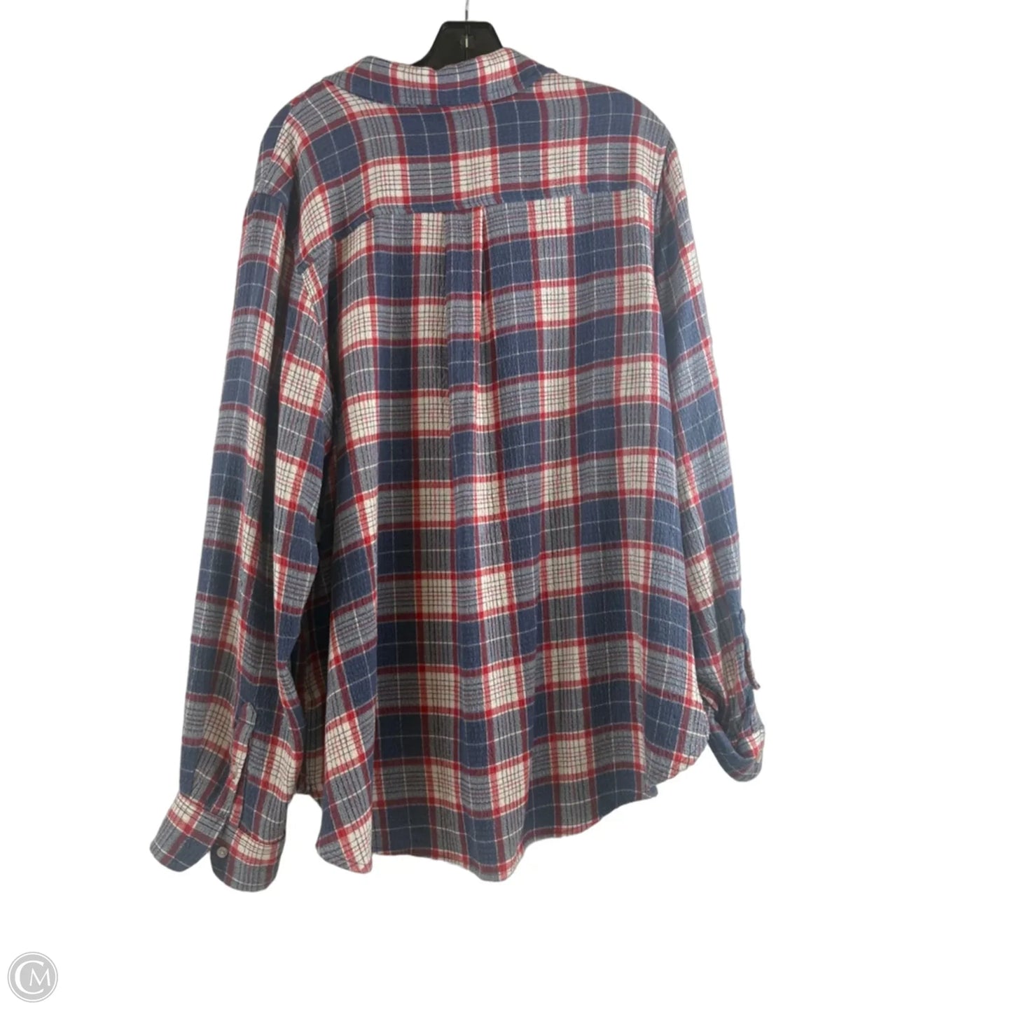 Top Long Sleeve By Universal Thread In Plaid Pattern, Size: Xxl