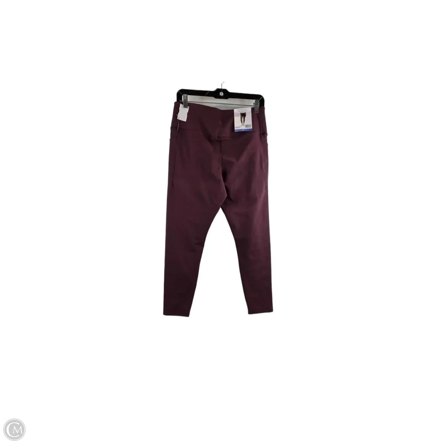 Athletic Leggings By Danskin In Maroon, Size: L
