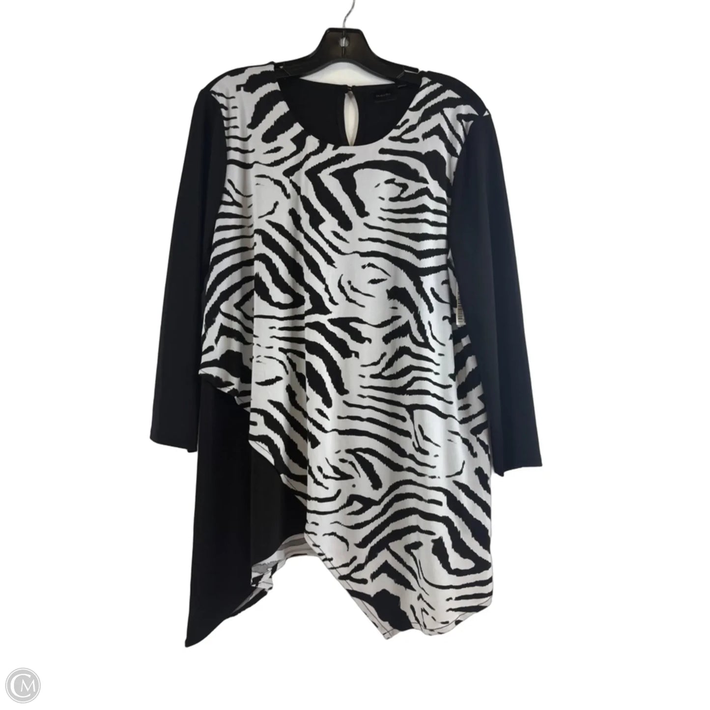 Top Long Sleeve By Rafaella In Zebra Print, Size: L