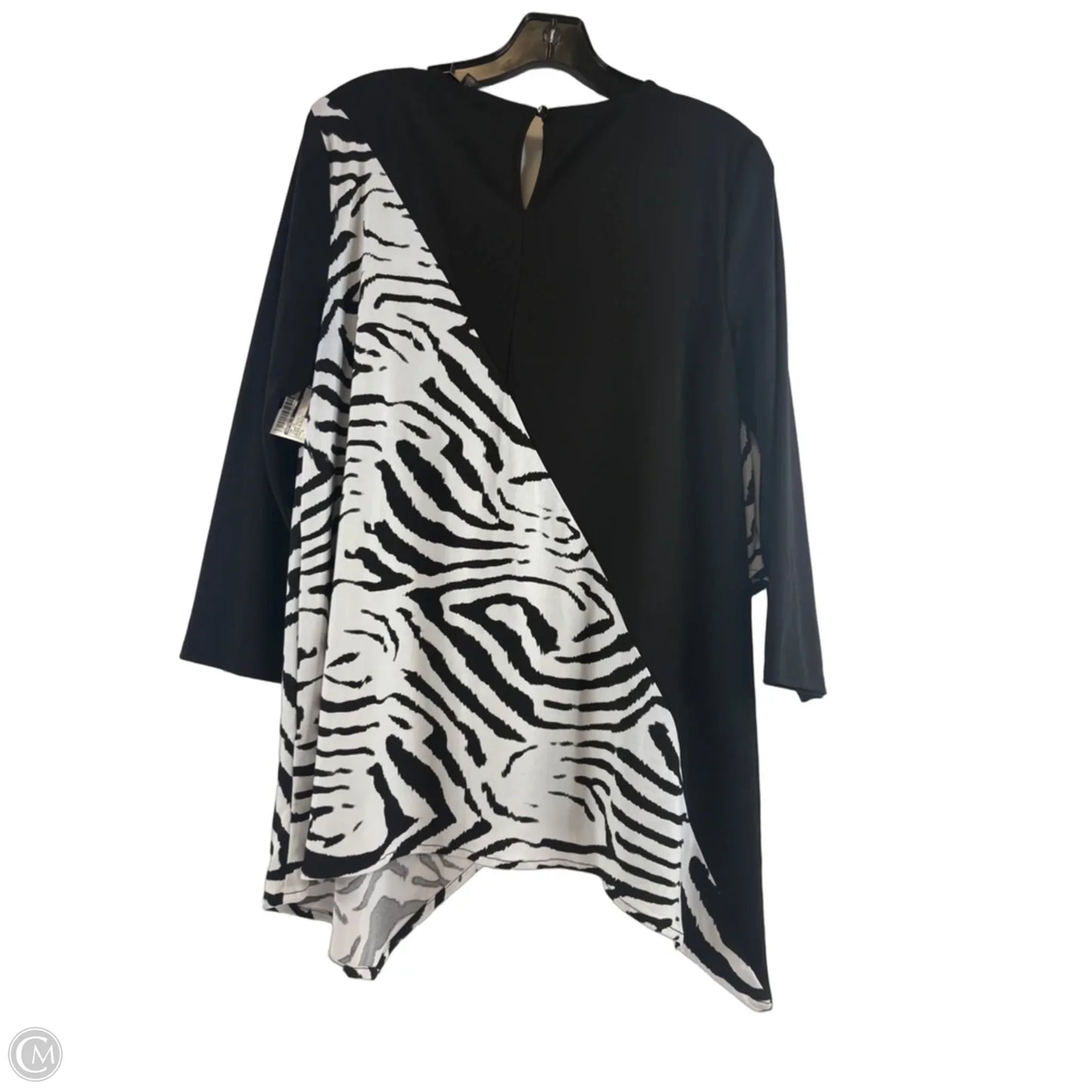 Top Long Sleeve By Rafaella In Zebra Print, Size: L