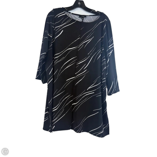 Top 3/4 Sleeve By Alfani In Black & White, Size: Xl
