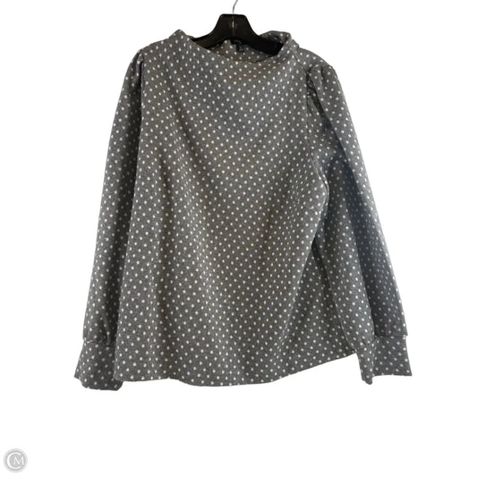 Top Long Sleeve By Talbots In Grey & White, Size: 1x
