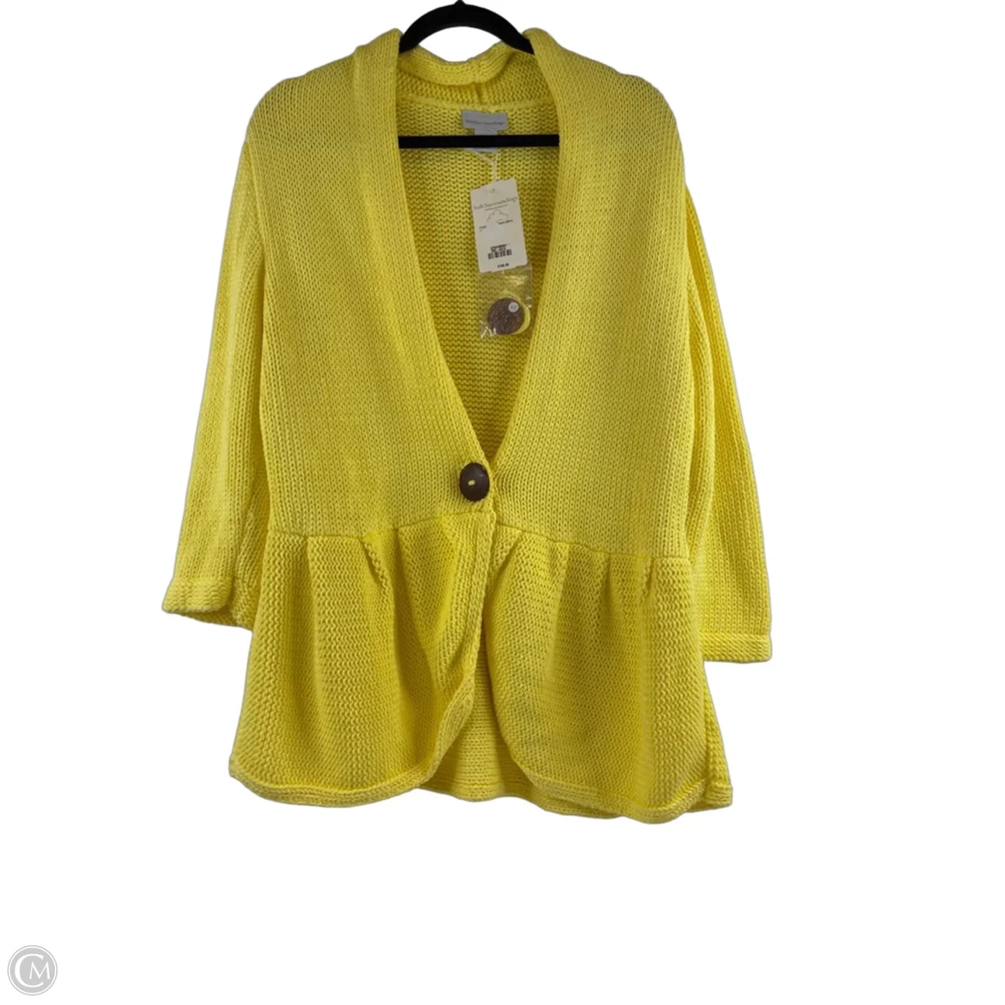 Sweater Cardigan By Soft Surroundings In Yellow, Size: Xl