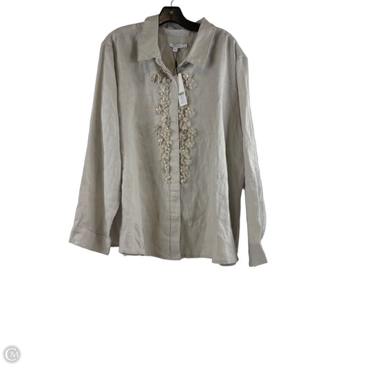 Top Long Sleeve By Chicos In Taupe, Size: 2x