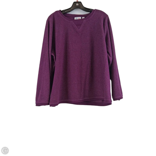 Top Long Sleeve By D&co. In Purple, Size: 1x