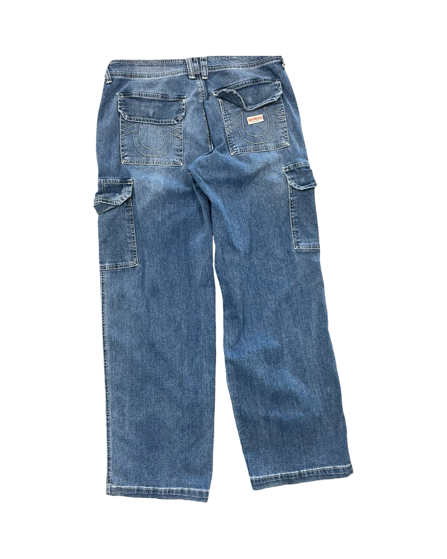 Jeans Wide Leg By True Religion In Blue Denim, Size:8