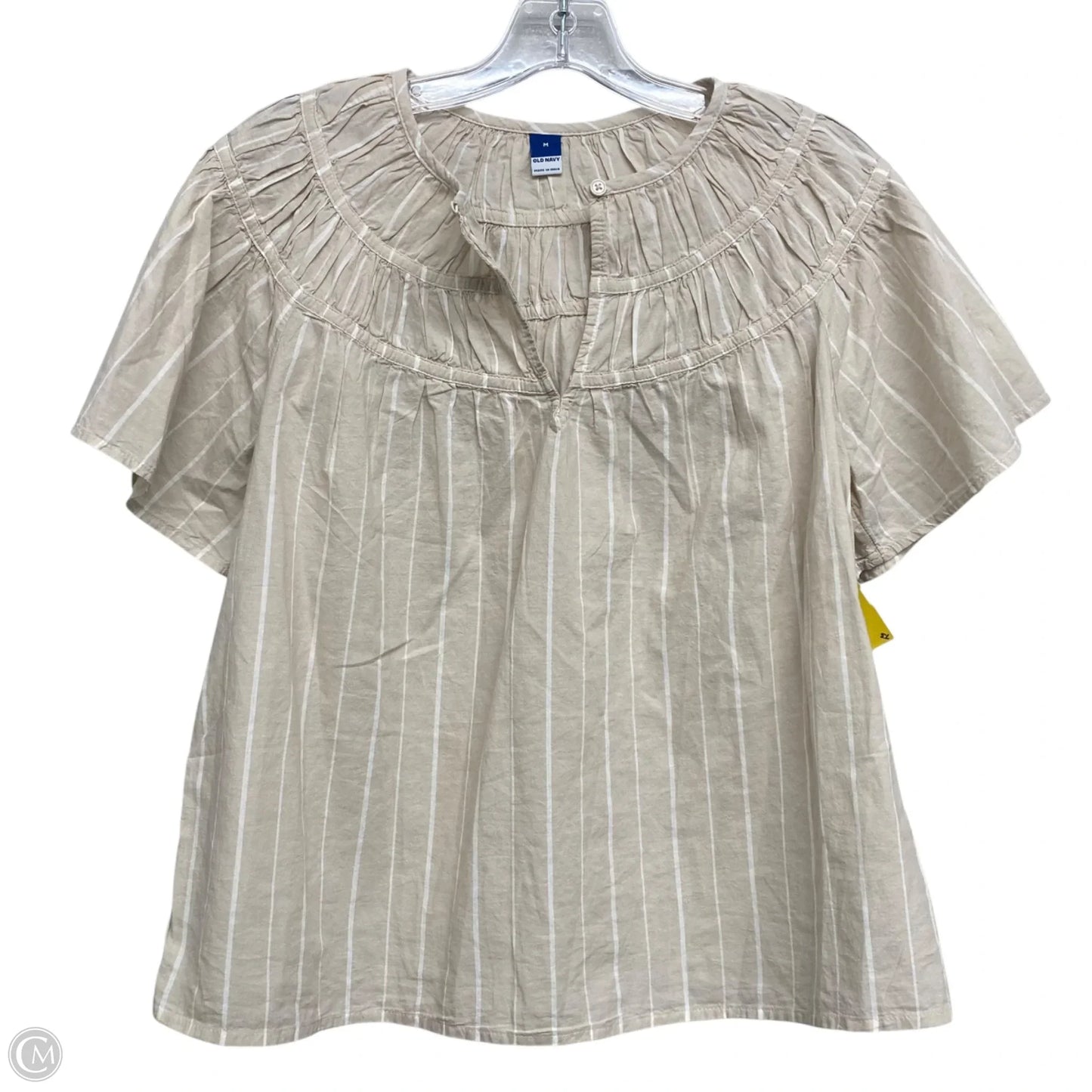 Top Short Sleeve Basic By Old Navy In Beige, Size: M