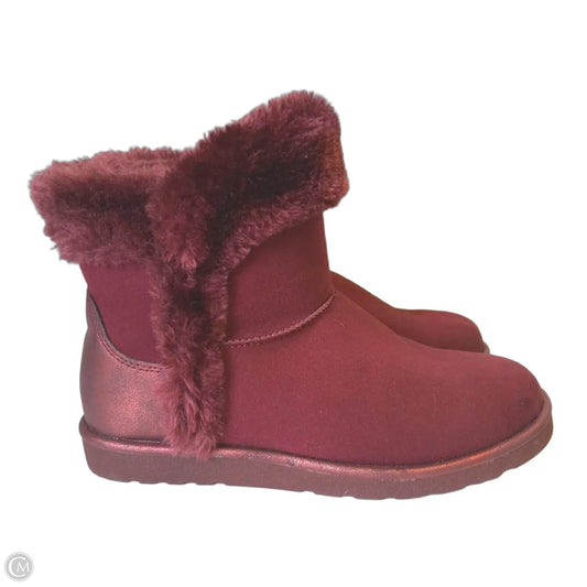 Boots Snow By So In Maroon, Size: 7.5