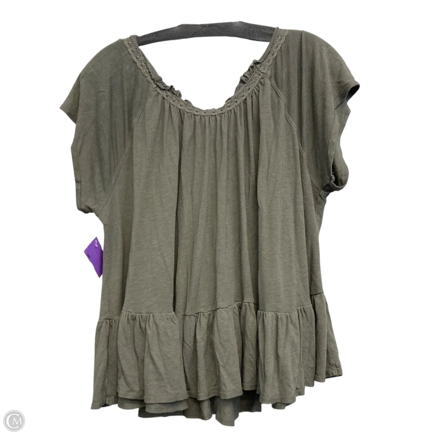 Top Short Sleeve By Free People In Green, Size: L