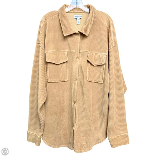 Jacket Shirt By Arizona In Brown, Size: 1x