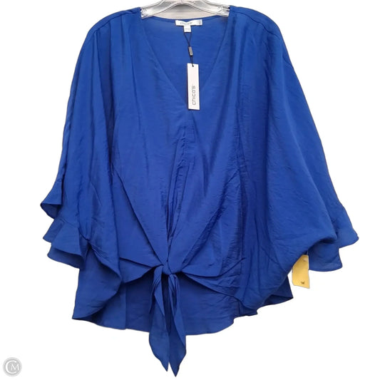 Top Short Sleeve By Chicos In Blue, Size: Xl