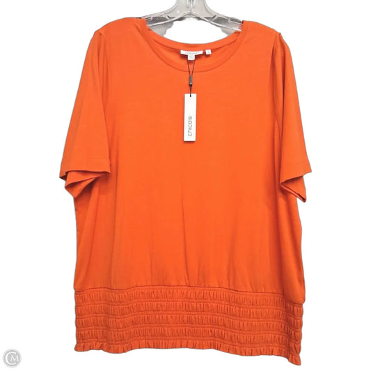 Top Short Sleeve By Chicos In Orange, Size: Xl