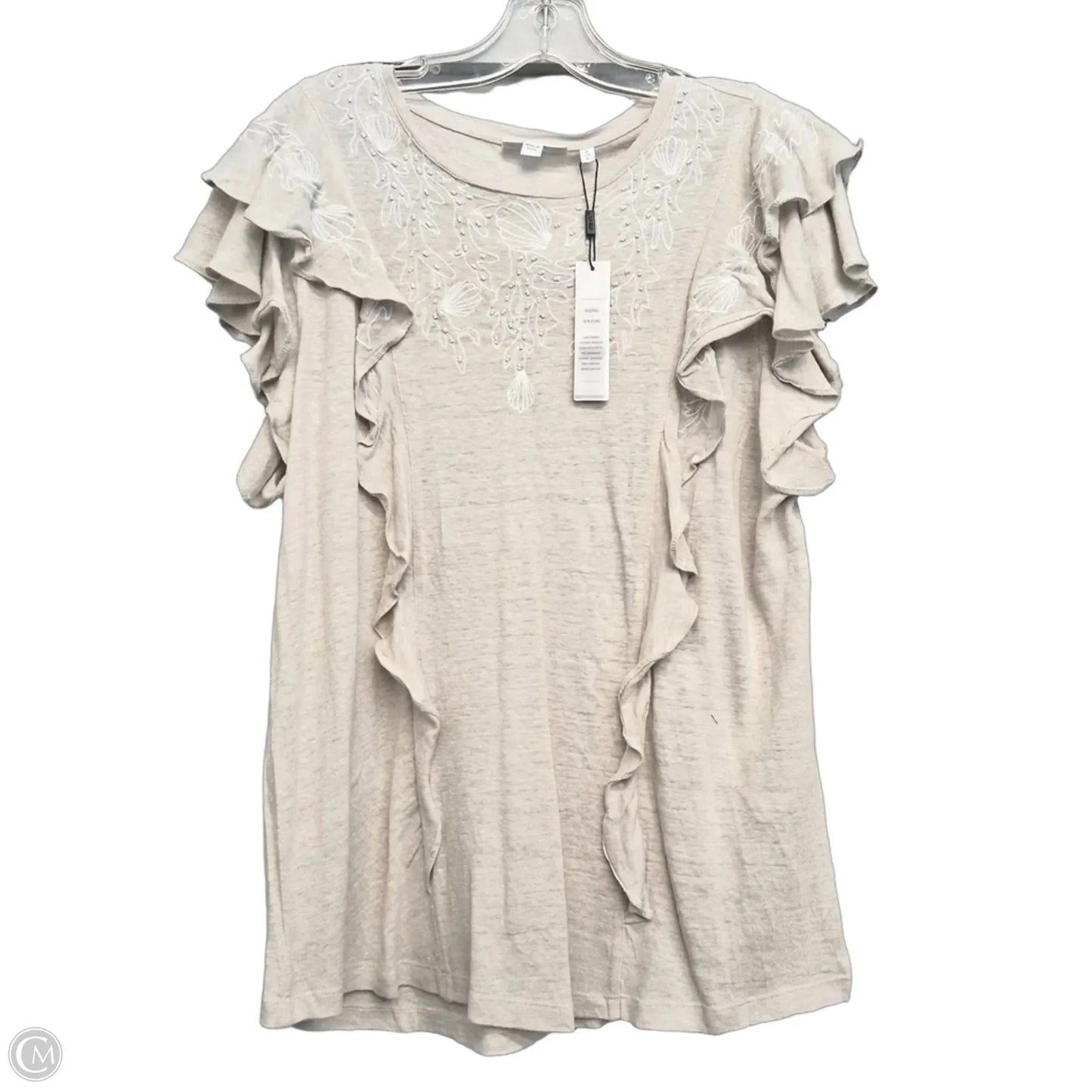 Top Sleeveless By Chicos In Beige, Size: L