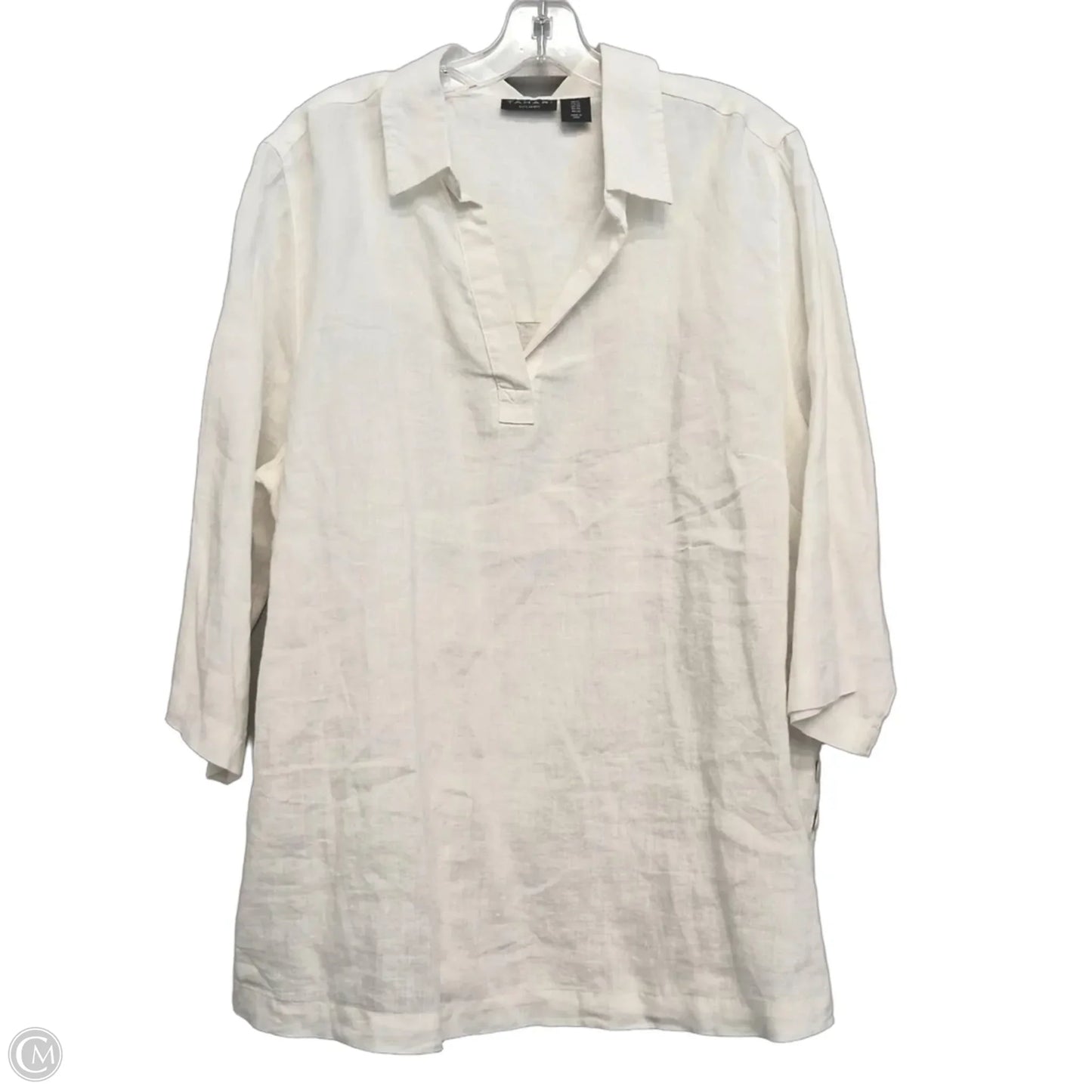 Top Long Sleeve By Tahari In Cream, Size: 1x