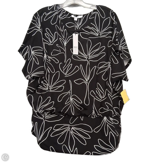 Top Short Sleeve By Chicos In Black & White, Size: Xl