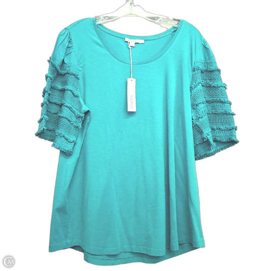 Top Short Sleeve By Chicos In Teal, Size: Xl