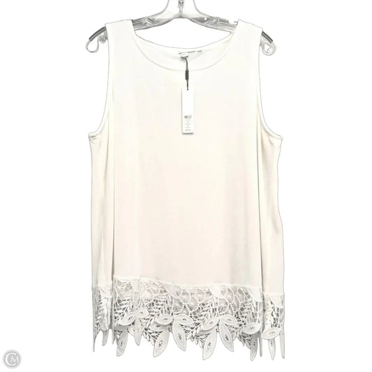 Top Sleeveless By Chicos In White, Size: Xl