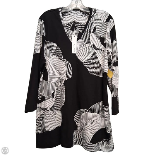 Top 3/4 Sleeve By Chicos In Black & White, Size: Xl
