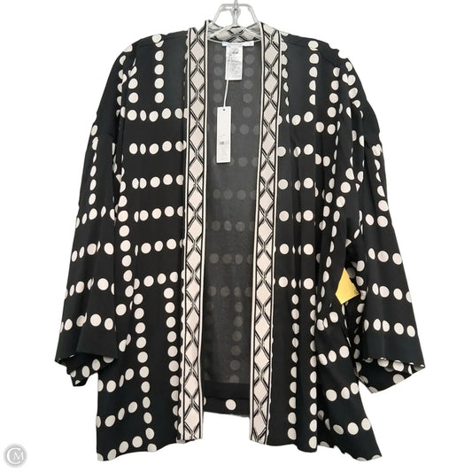 Cardigan By Chicos In Black & Cream, Size: Xl