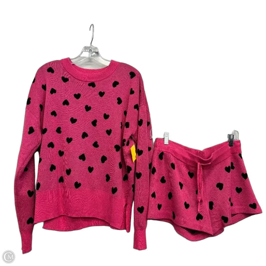 Shorts Set By Peach Pit In Black & Pink, Size: 4