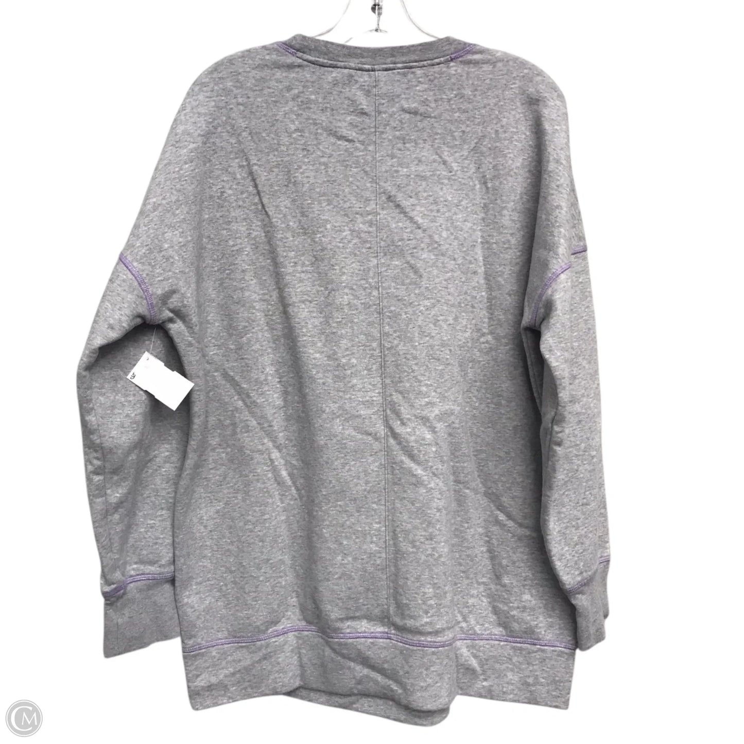 Sweatshirt Crewneck By Adidas In Grey & Purple, Size: S