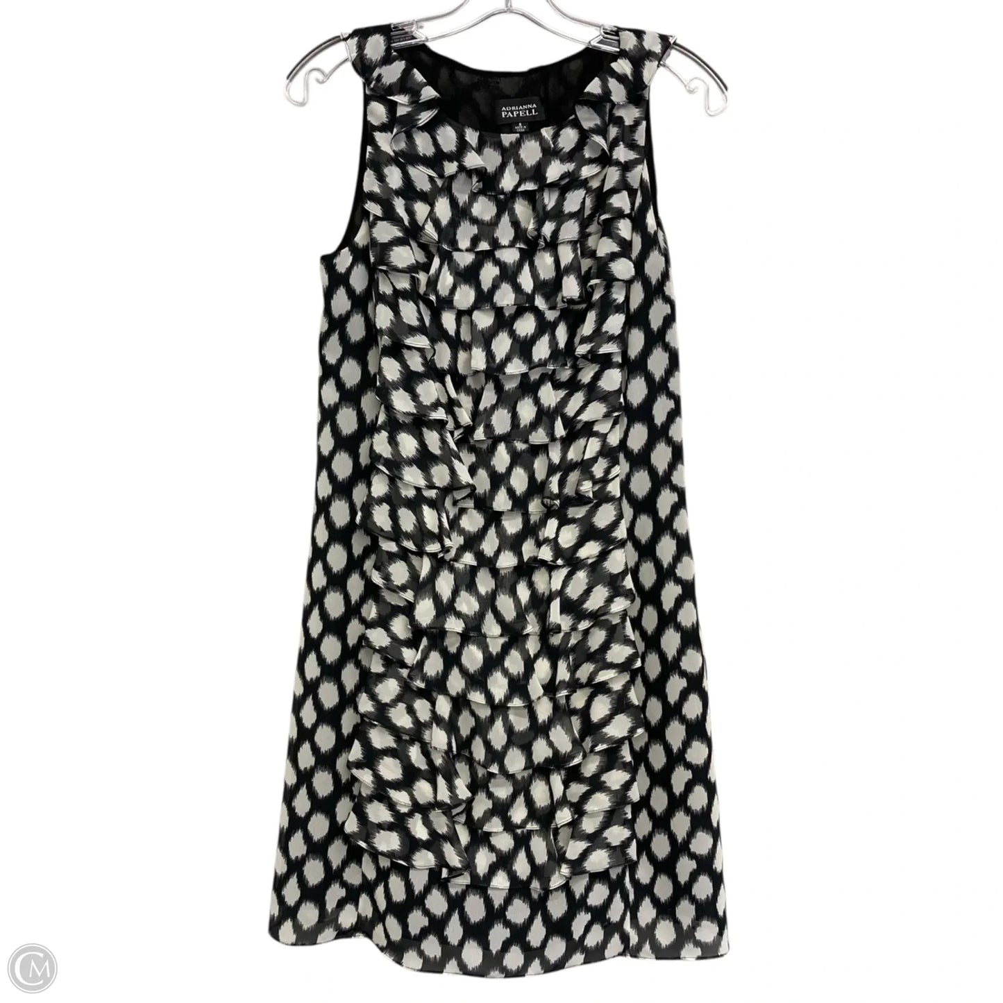 Dress Casual Short By Adrianna Papell In Black & White, Size: M