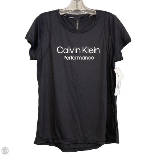 Athletic Top Short Sleeve By Calvin Klein Performance In Black, Size: M