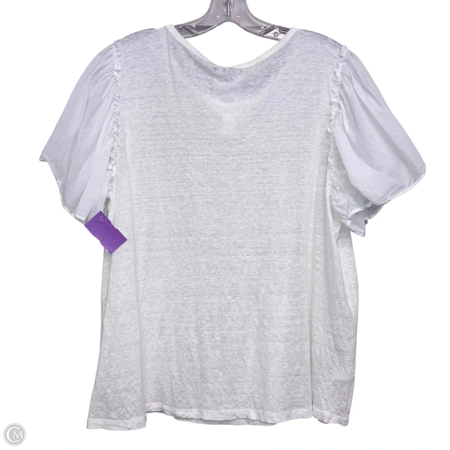 Top Short Sleeve By Loft In White, Size: L