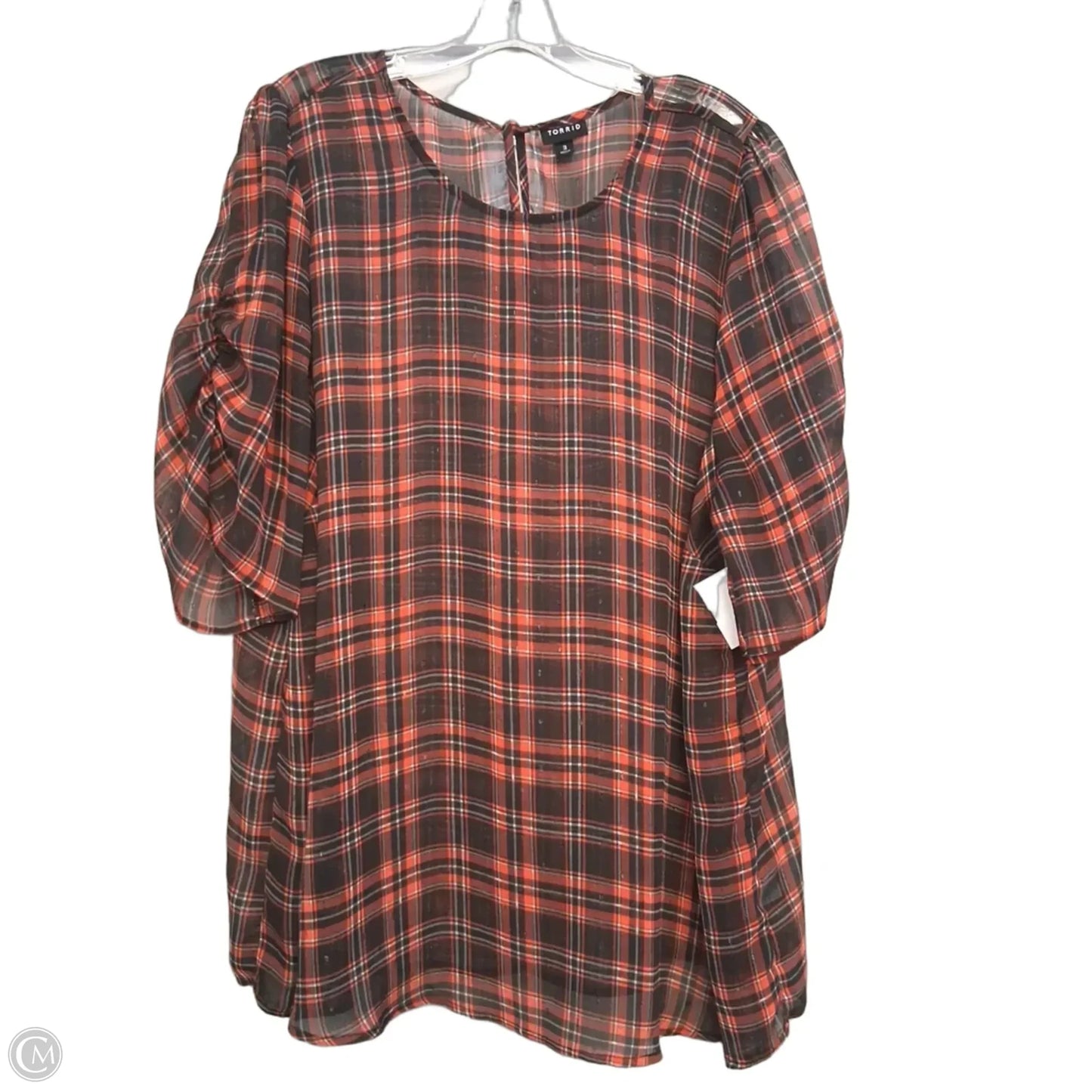 Top Short Sleeve By Torrid In Black & Red, Size: 3x