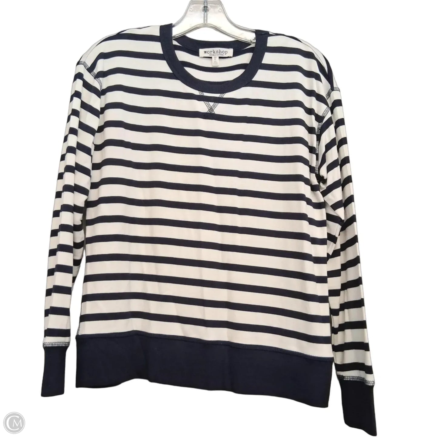 Top Long Sleeve By Workshop In Striped Pattern, Size: Xs