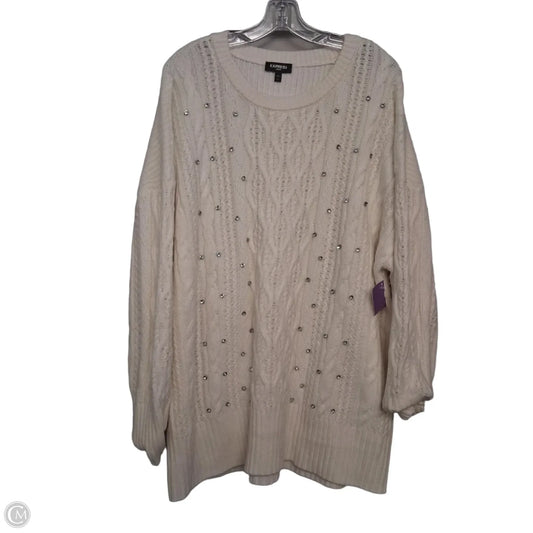 Sweater By Express In Cream, Size: Xl