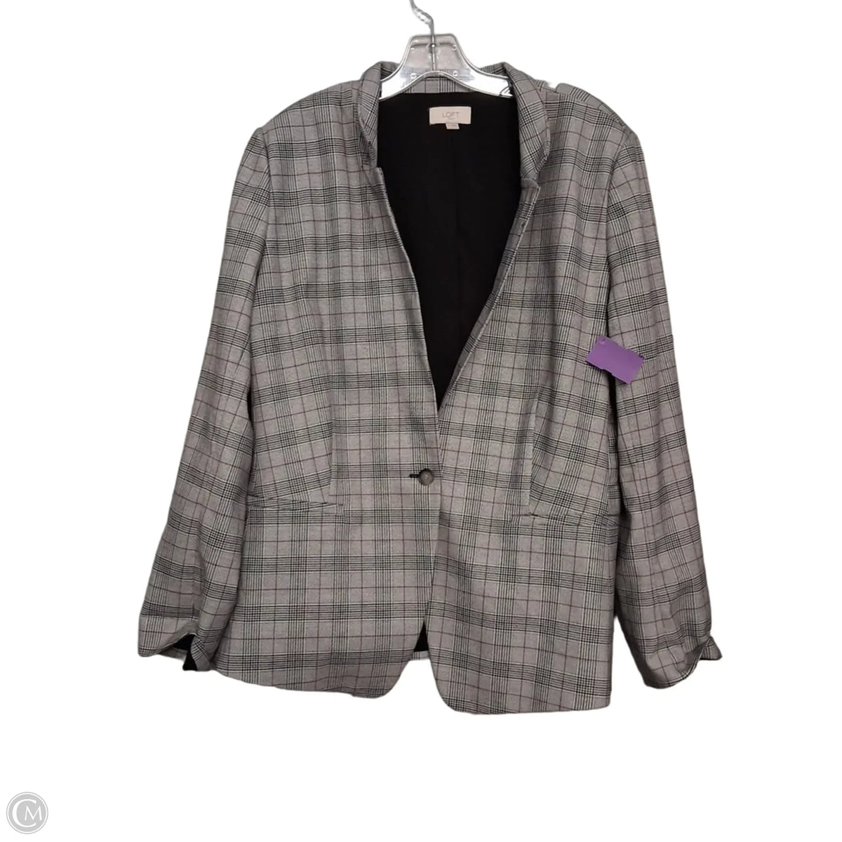 Blazer By Loft In Plaid Pattern, Size: Xl