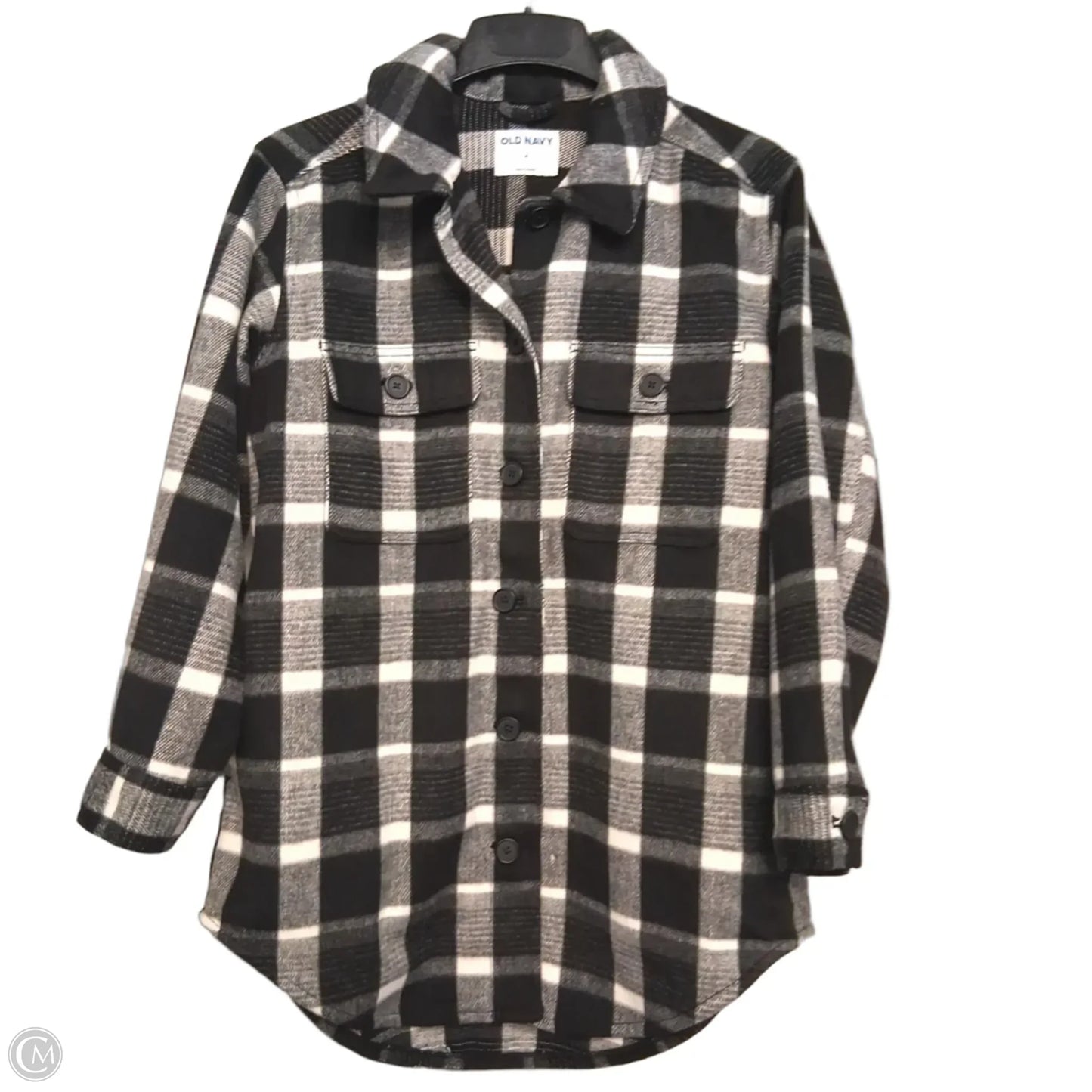 Jacket Shirt By Old Navy In Black & White, Size: M