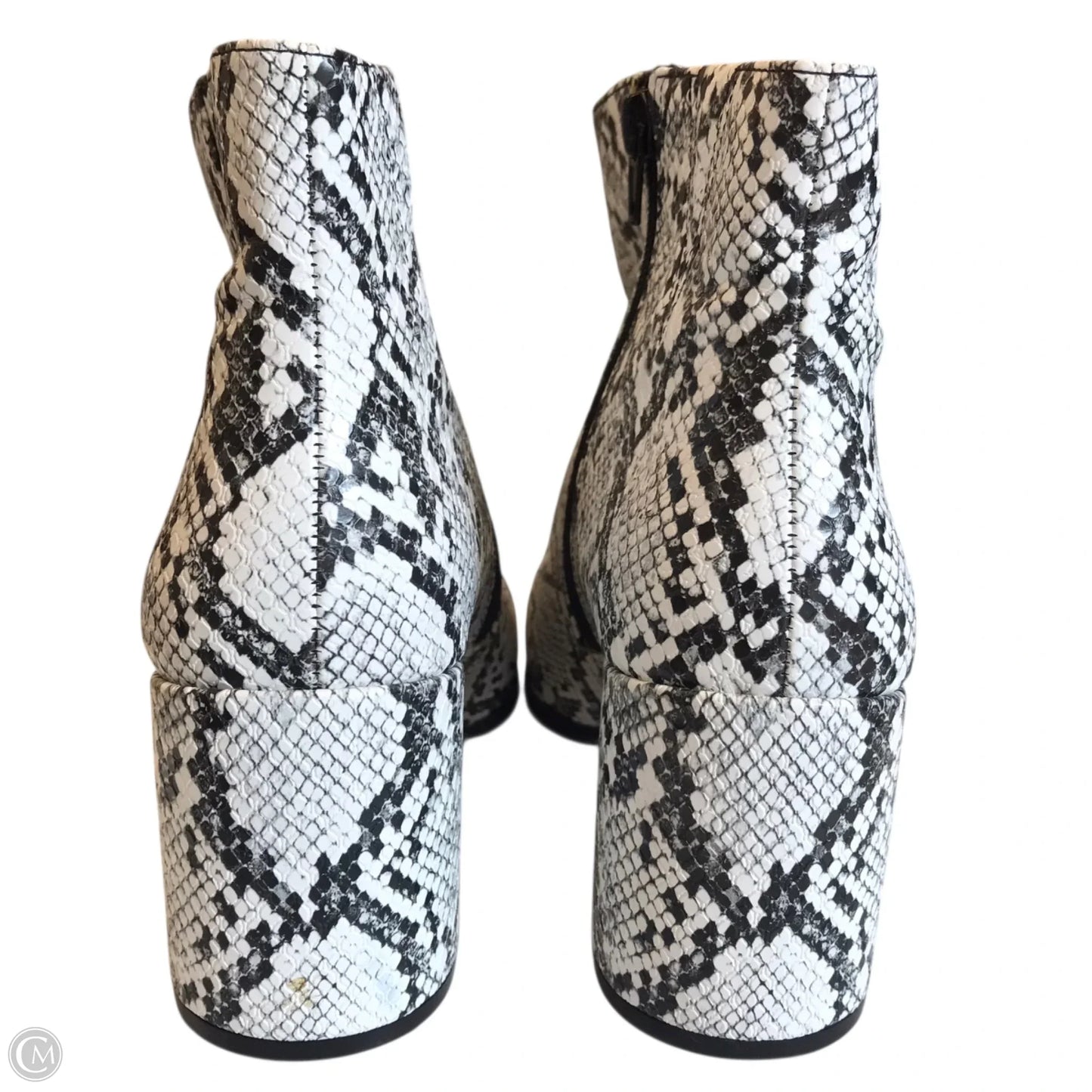 Boots Ankle Heels By Mix No 6 In Snakeskin Print, Size: 9