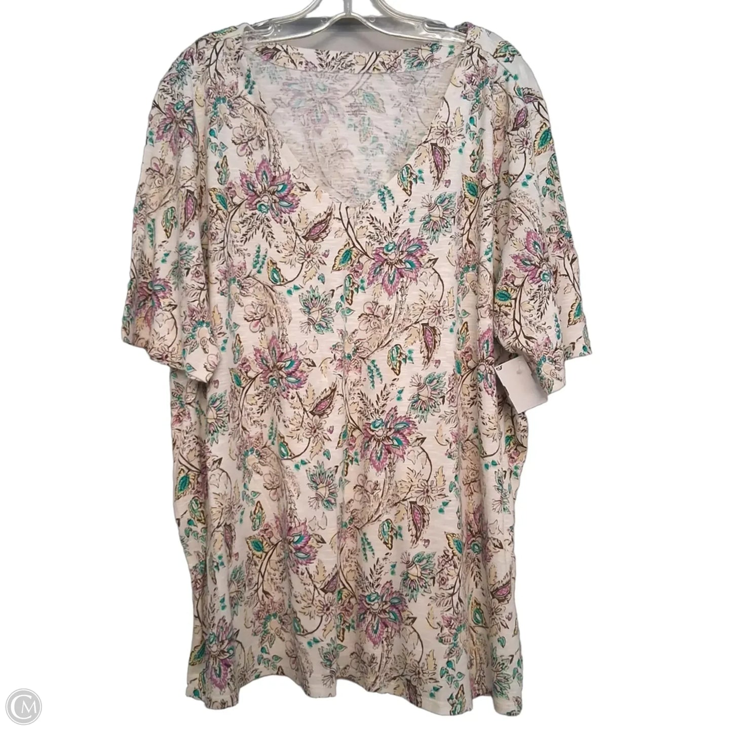 Top Short Sleeve By J. Jill In Floral Print, Size: 3x