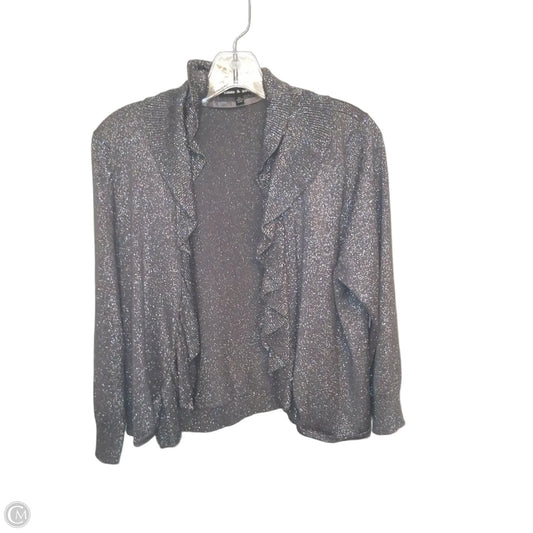 Sweater Cardigan By Cable And Gauge In Grey & Silver, Size: Xl