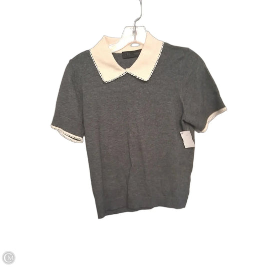 Top Short Sleeve By Zara In Grey & Tan, Size: S