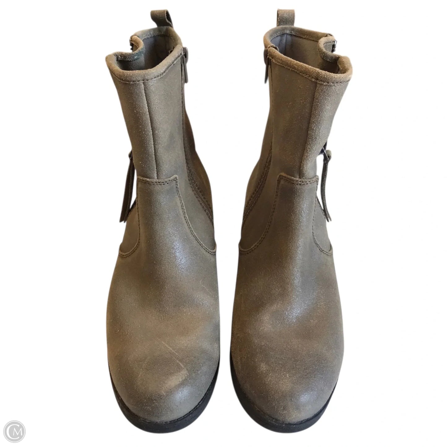 Boots Ankle Heels By Clarks In Taupe, Size: 9