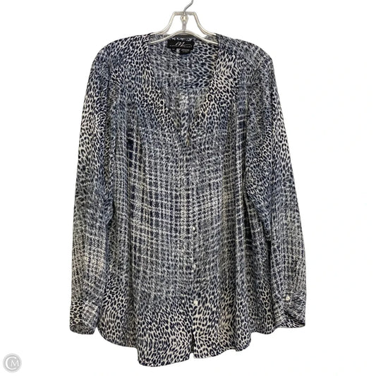 Top Long Sleeve By Midnight Velvet In Animal Print, Size: 2x