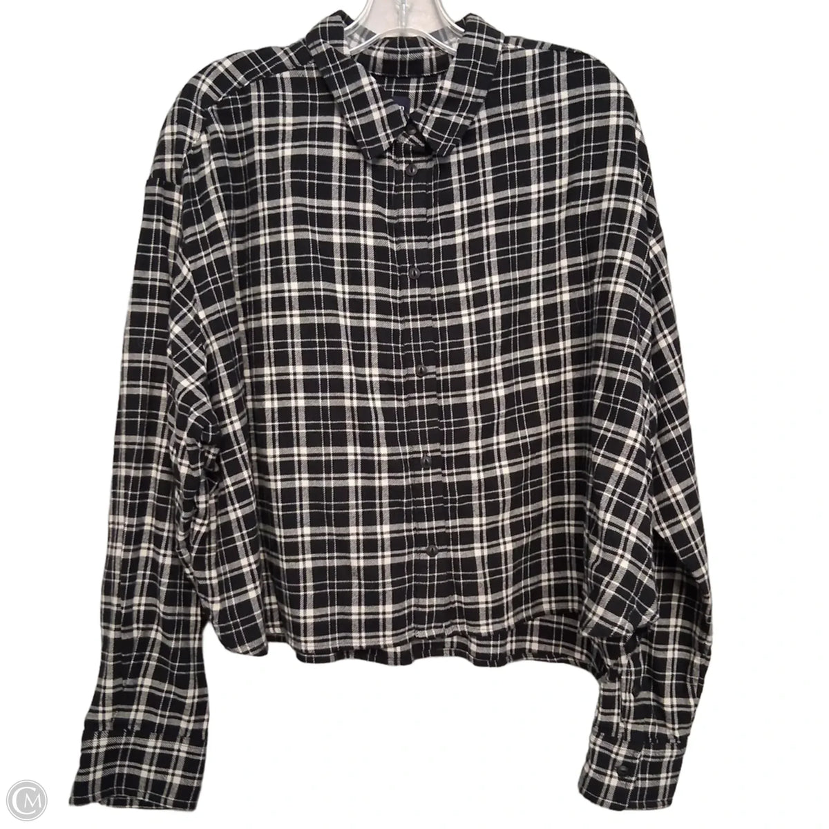 Top Long Sleeve By Gap In Plaid Pattern, Size: 1x