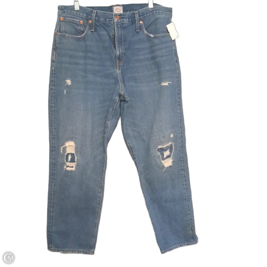 Jeans Wide Leg By J. Crew In Blue Denim, Size: 14