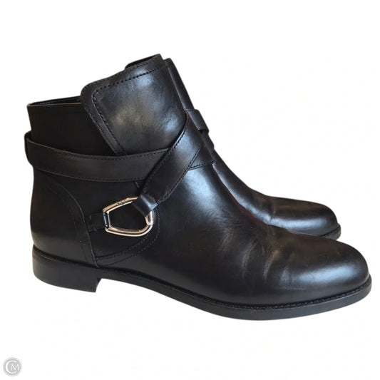 Boots Ankle Flats By Lauren By Ralph Lauren In Black, Size: 9